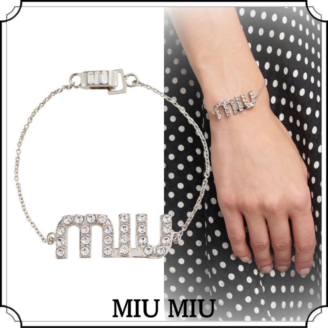 MIU MIU クリスタルロゴブレスレット
