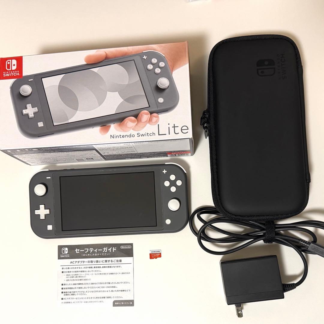Nintendo Switch Lite 本体 グレー SD128GB・ケース付