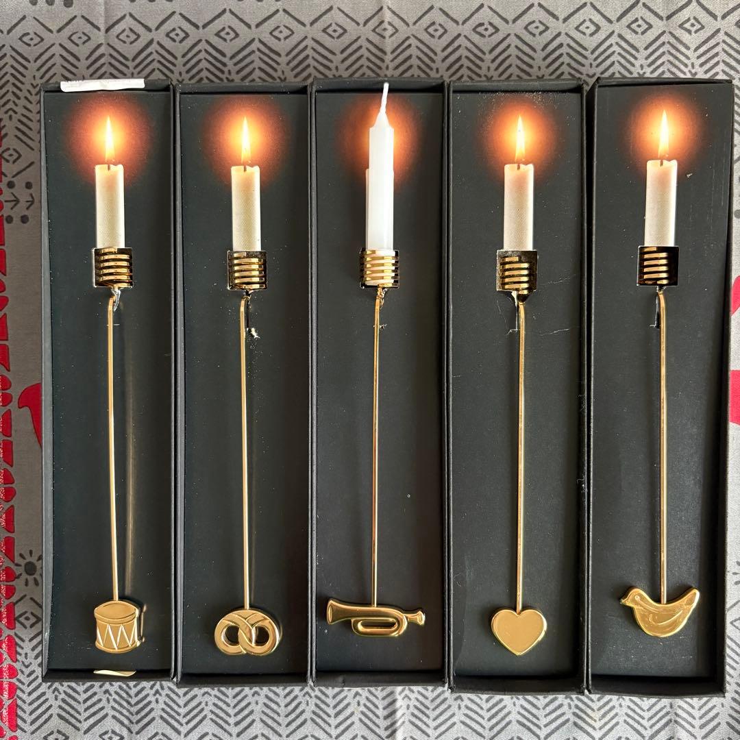 【未使用希少】  クリスマスキャンドルホルダー 5種セット