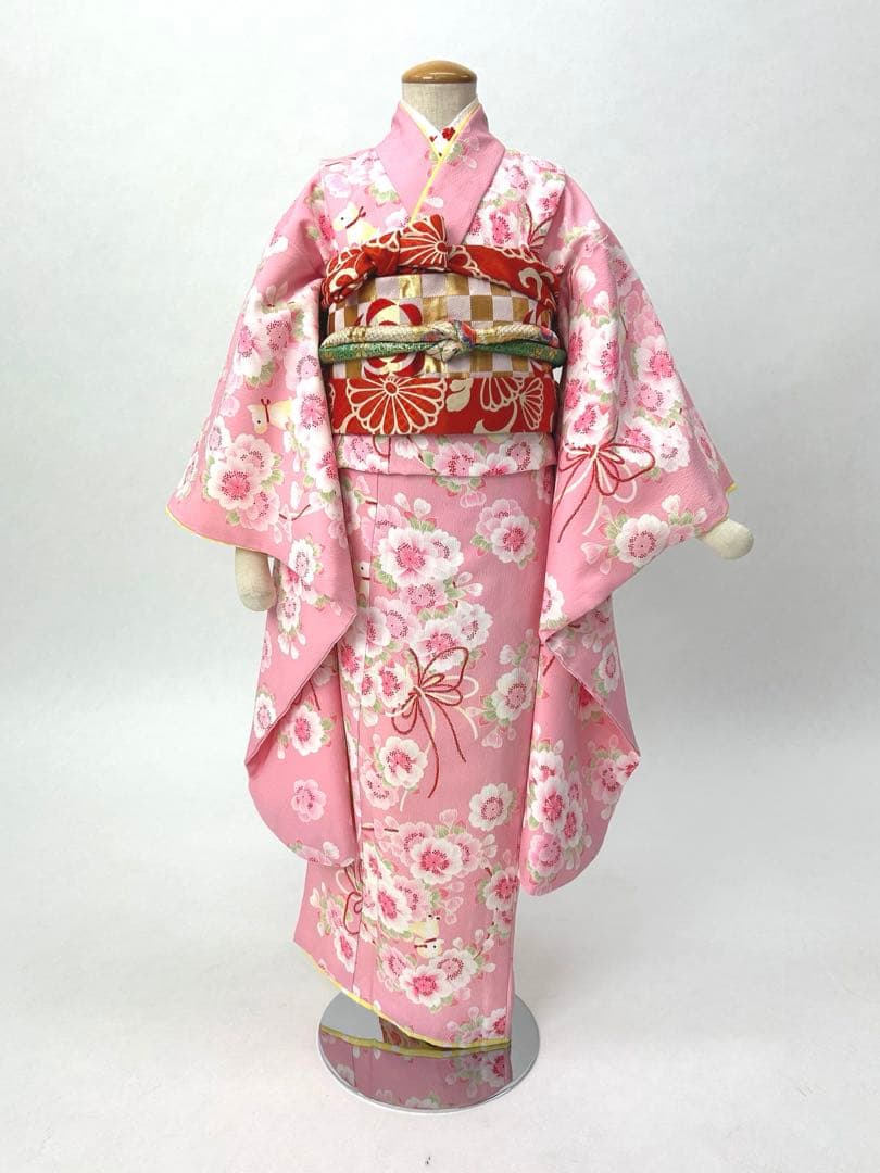 七五三 7歳ポンポネット着物セット 120cm