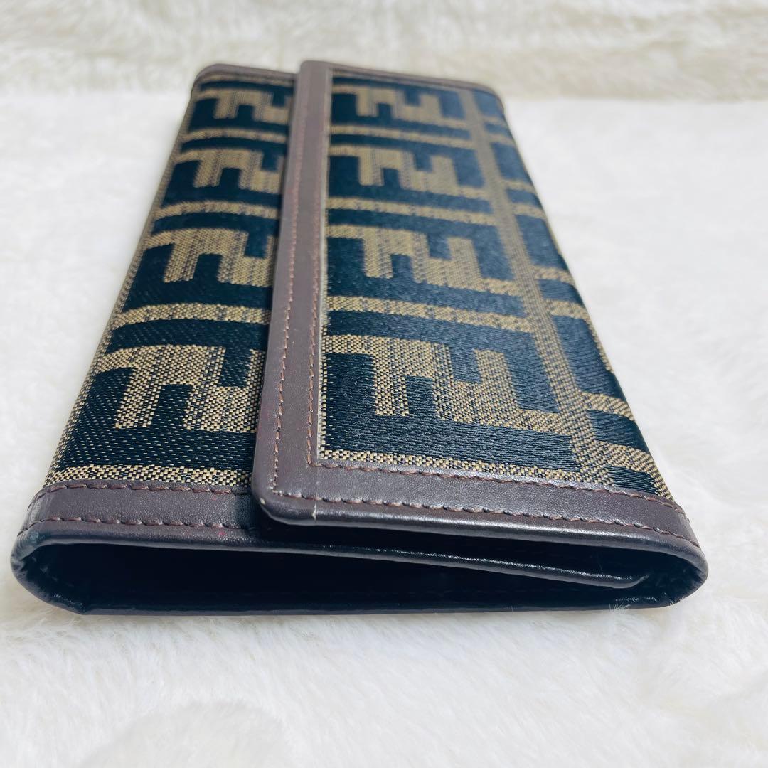新品未使用品　正規品FENDI フェンディ　ズッカ柄ロングウォレット　長財布　茶