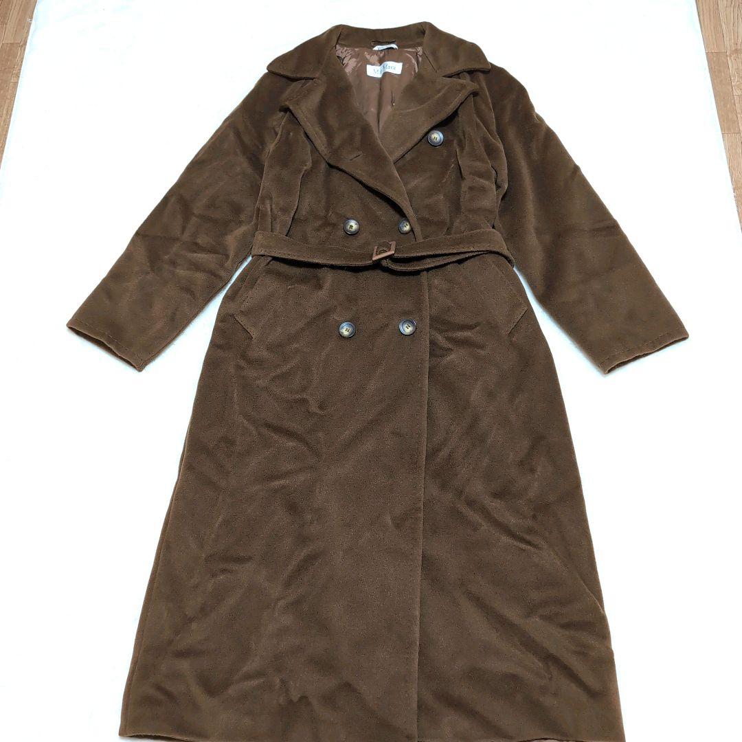 MarMara カシミア　銀タグ　2way ロングコート　ベルト　ブラウン