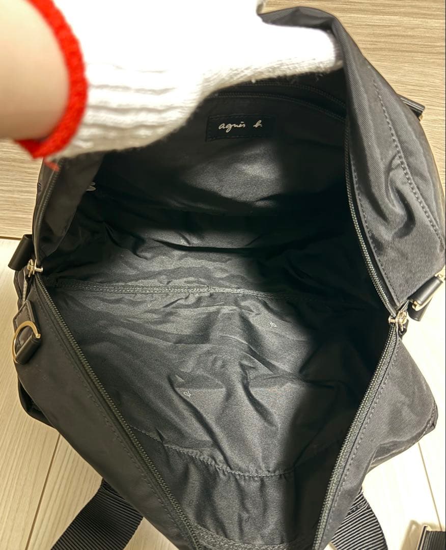 美品 agnes b. アニエスベー ボストンバッグ 2way ブラック 現行品