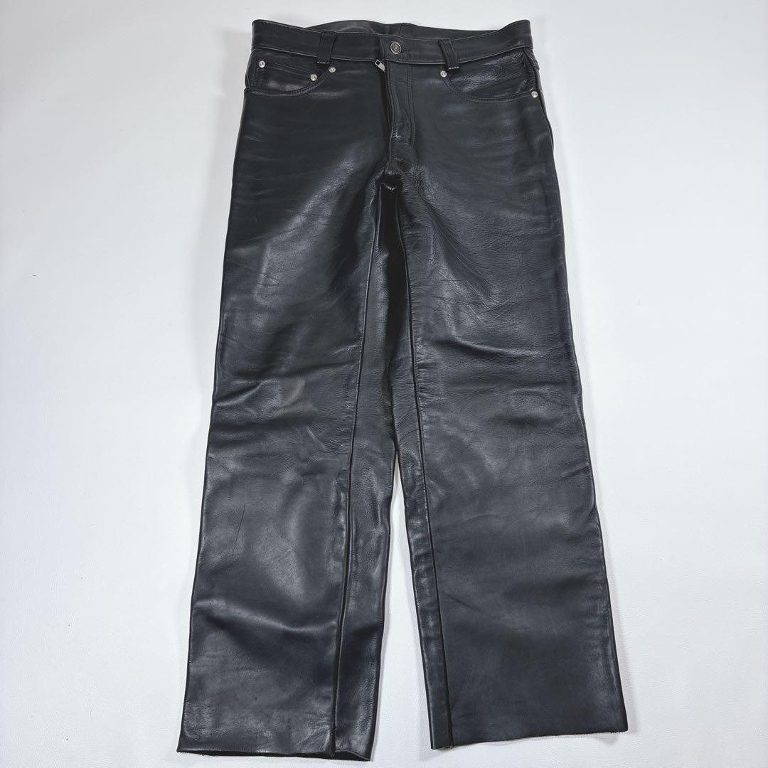 Schott ショット レザーパンツ 600 USA製 本革 黒 34