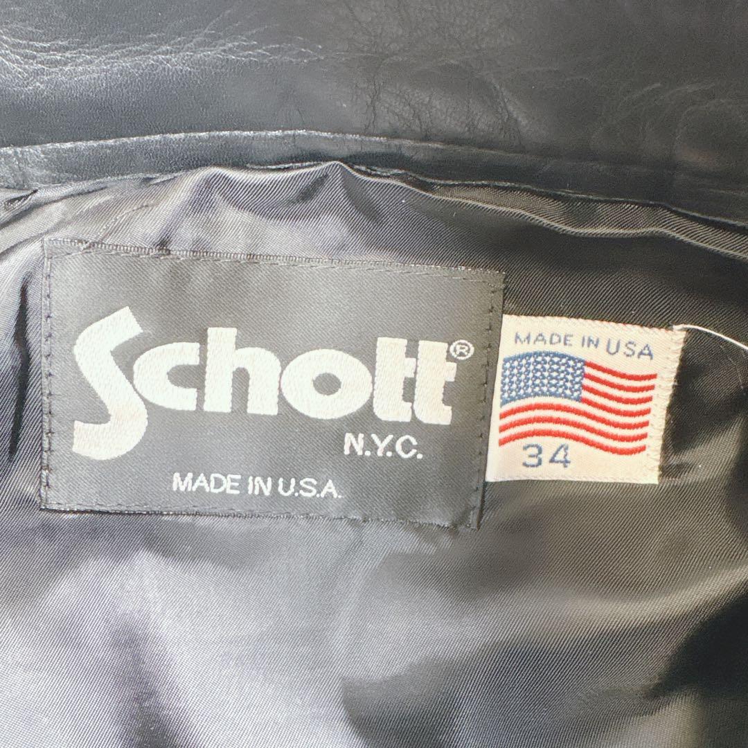 Schott ショット レザーパンツ 600 USA製 本革 黒 34