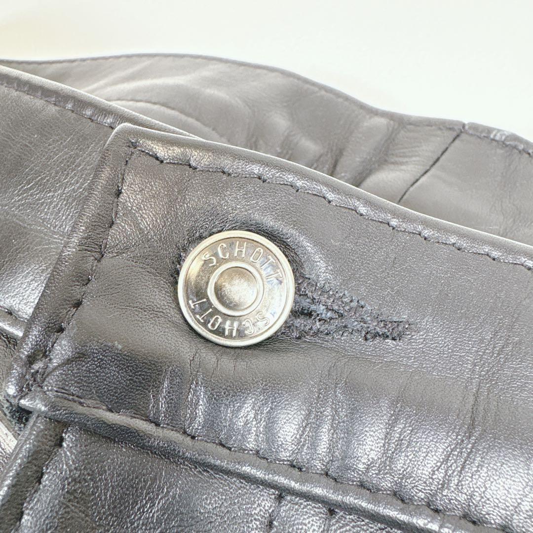 Schott ショット レザーパンツ 600 USA製 本革 黒 34