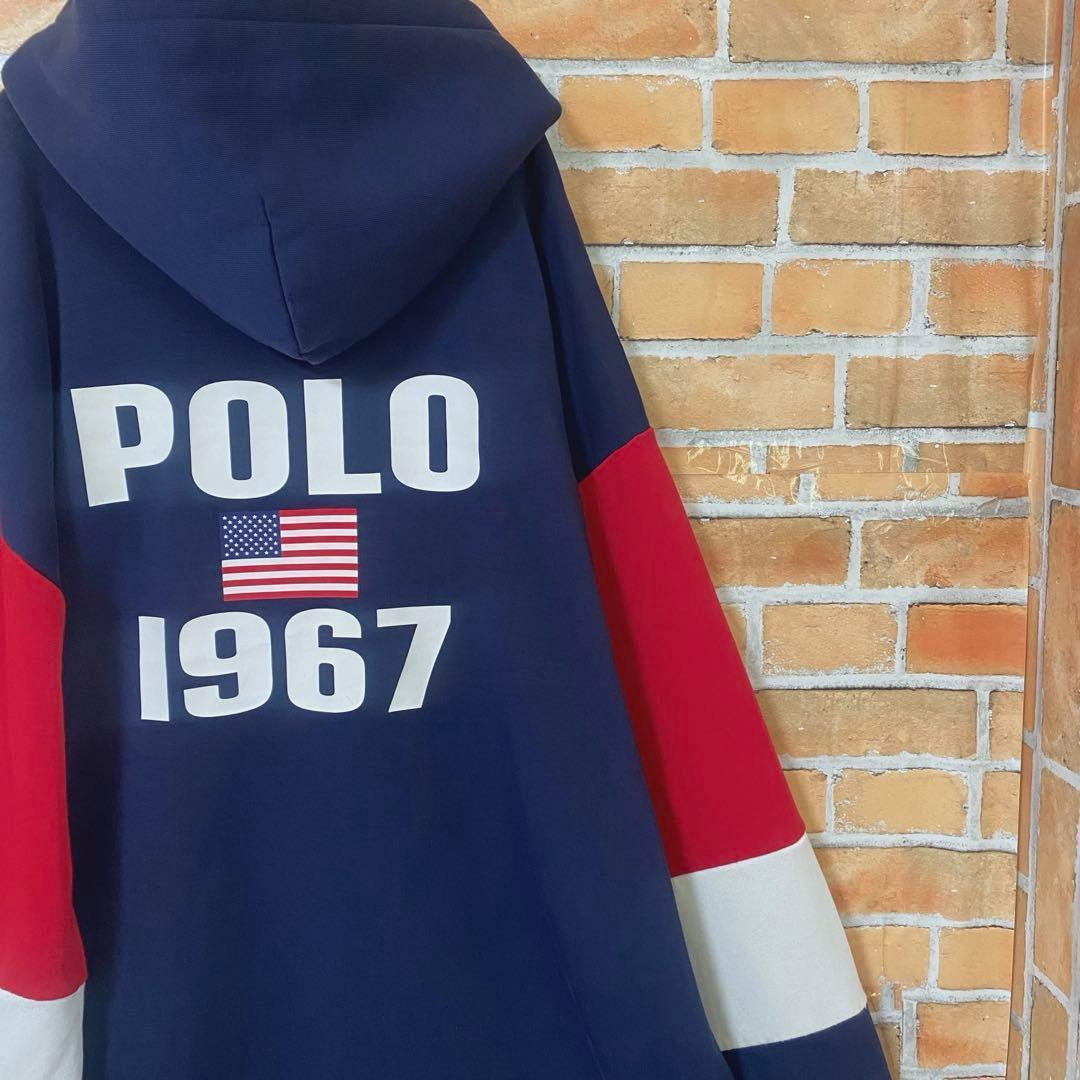 POLO RALPH LAUREN パーカー フーディー 刺繍 ポニー 星条旗