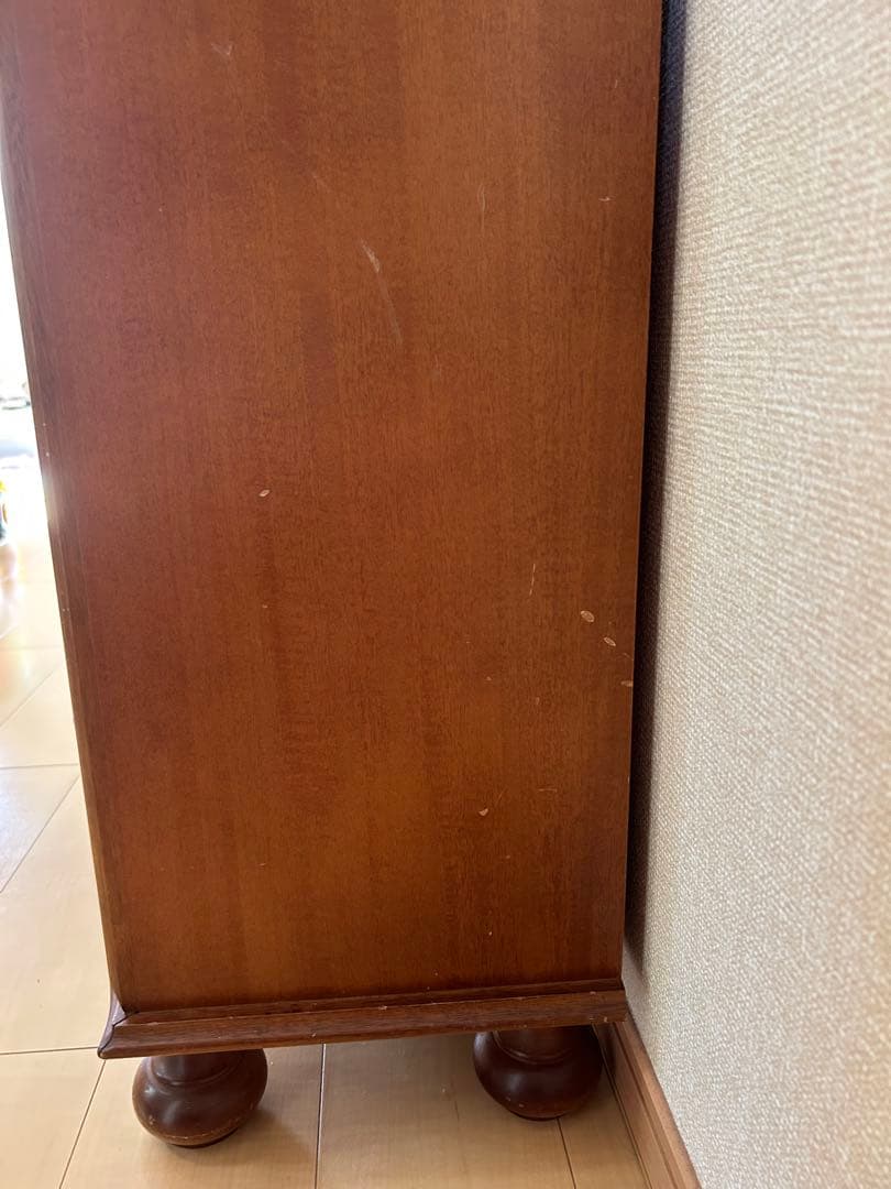 イタリア アンティーク調 丸脚5段チェスト