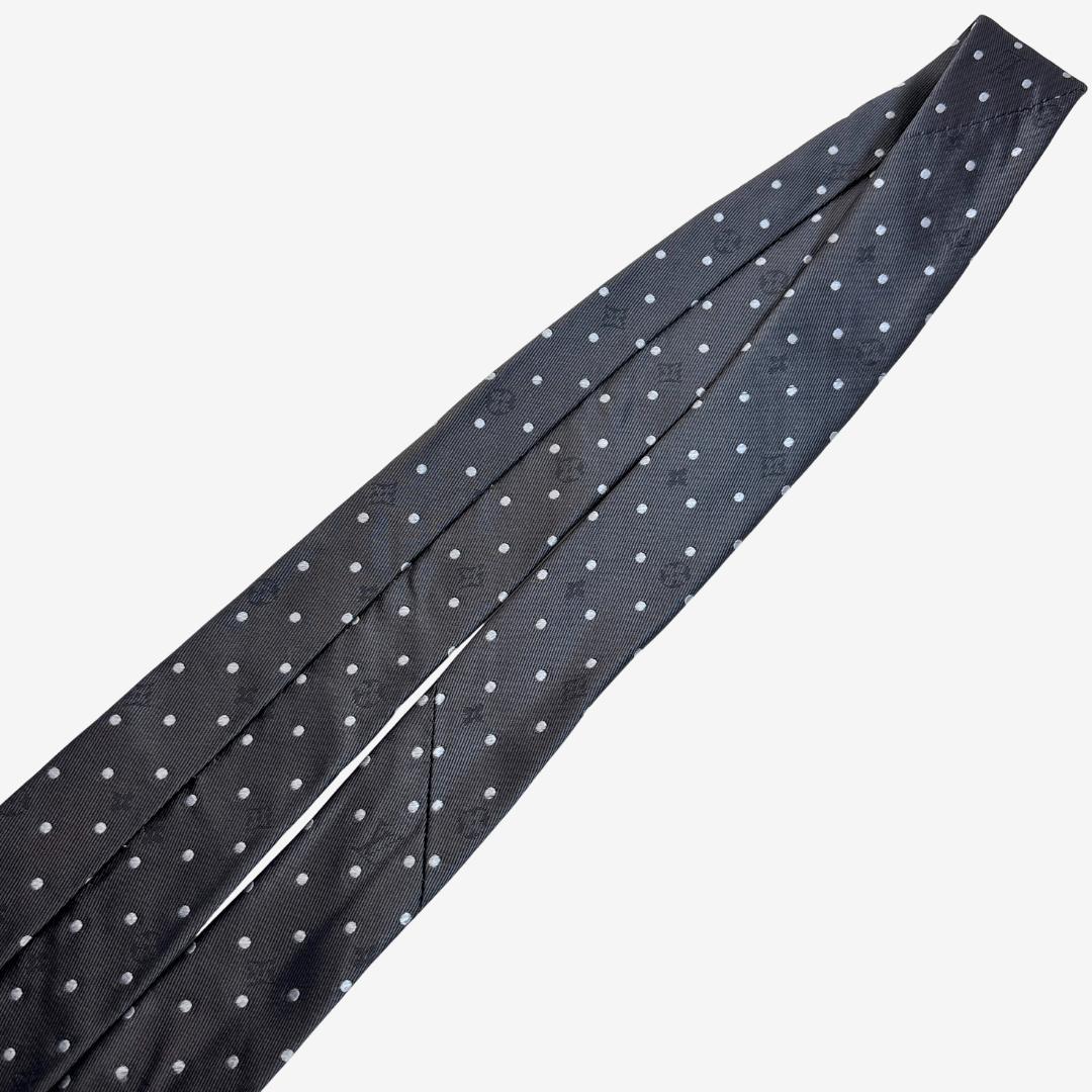 LOUIS VUITTON シルクネクタイ モノグラム ドット柄 グレー