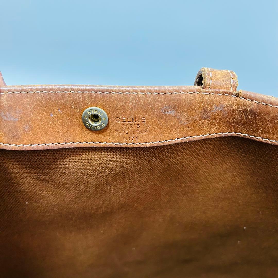 CELINE セリーヌ マカダム柄 PVC×レザー トートバッグ 肩掛け◎