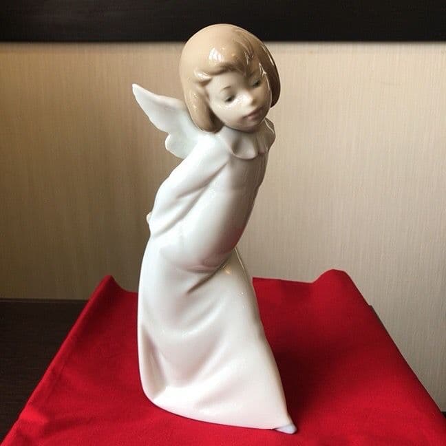 【廃盤品】リヤドロ 天使の考えごと 陶器 置物 アンティーク