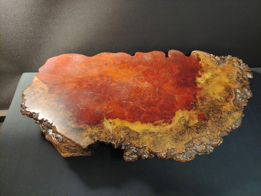 一枚板のテーブル 花梨 瘤 玉杢 葡萄杢 茶台 花台 盆栽台 飾台 無垢 和室