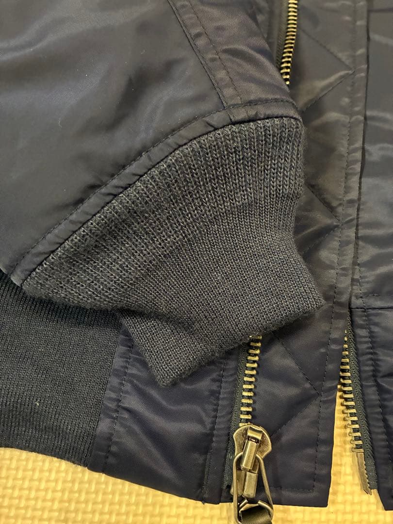 ALPHA MA1 中綿ダウン ミリタリージャケット ネイビー L