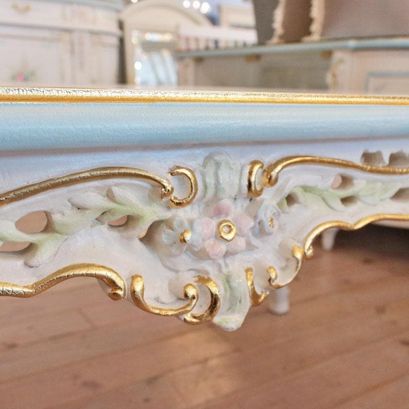 センターテーブル 120cm ロココ調 サイドテーブル 白家具 630-279