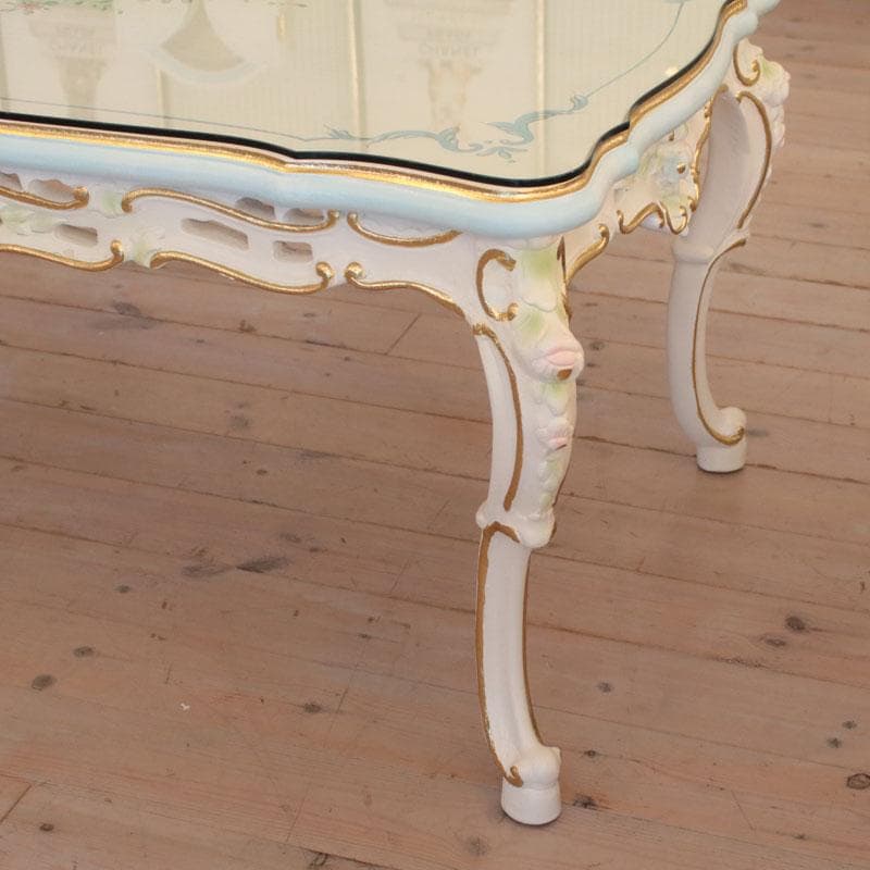 センターテーブル 120cm ロココ調 サイドテーブル 白家具 630-279