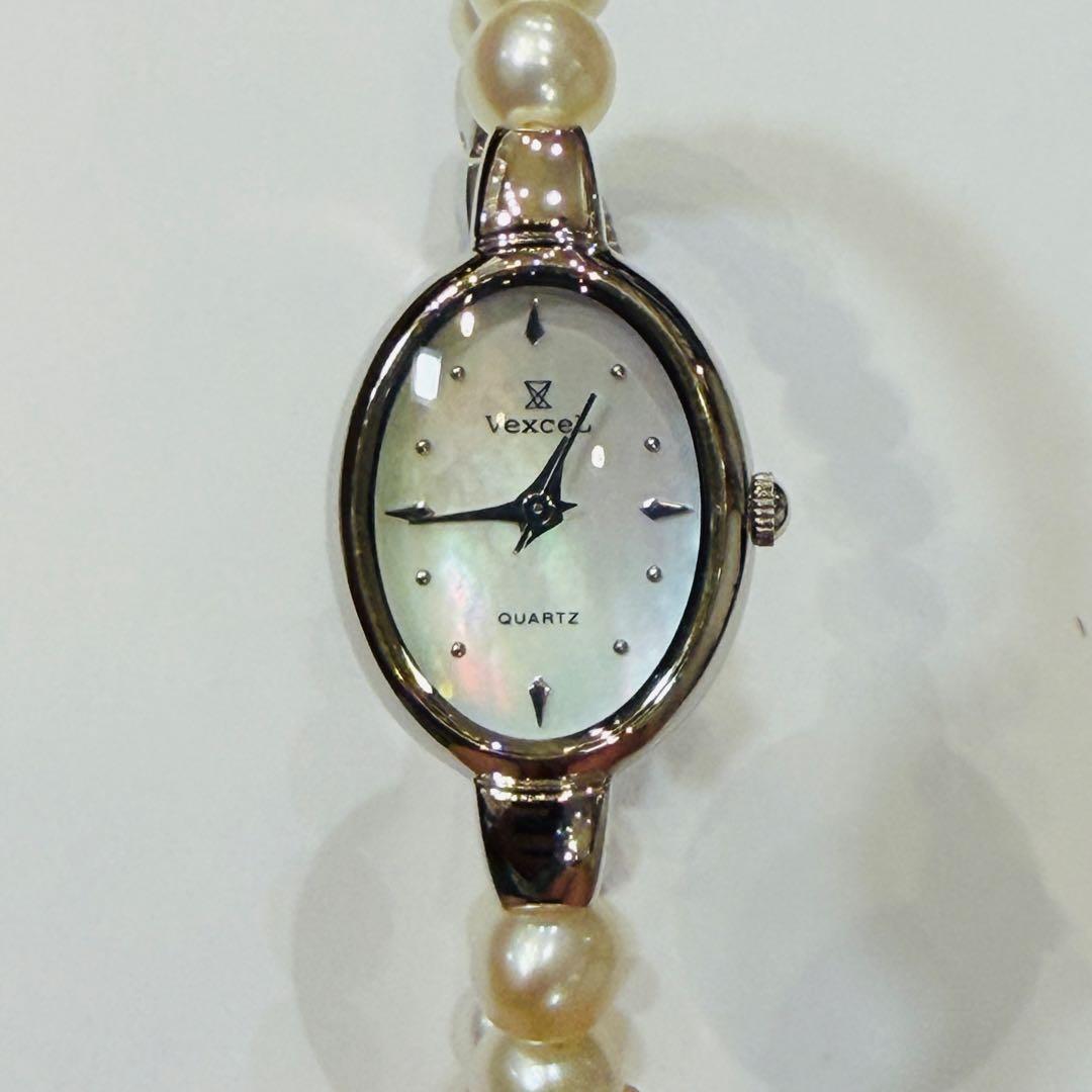 【未使用・箱ナシ】パールウオッチ VEXCEL (べクセル)【稼働品】真珠 時計