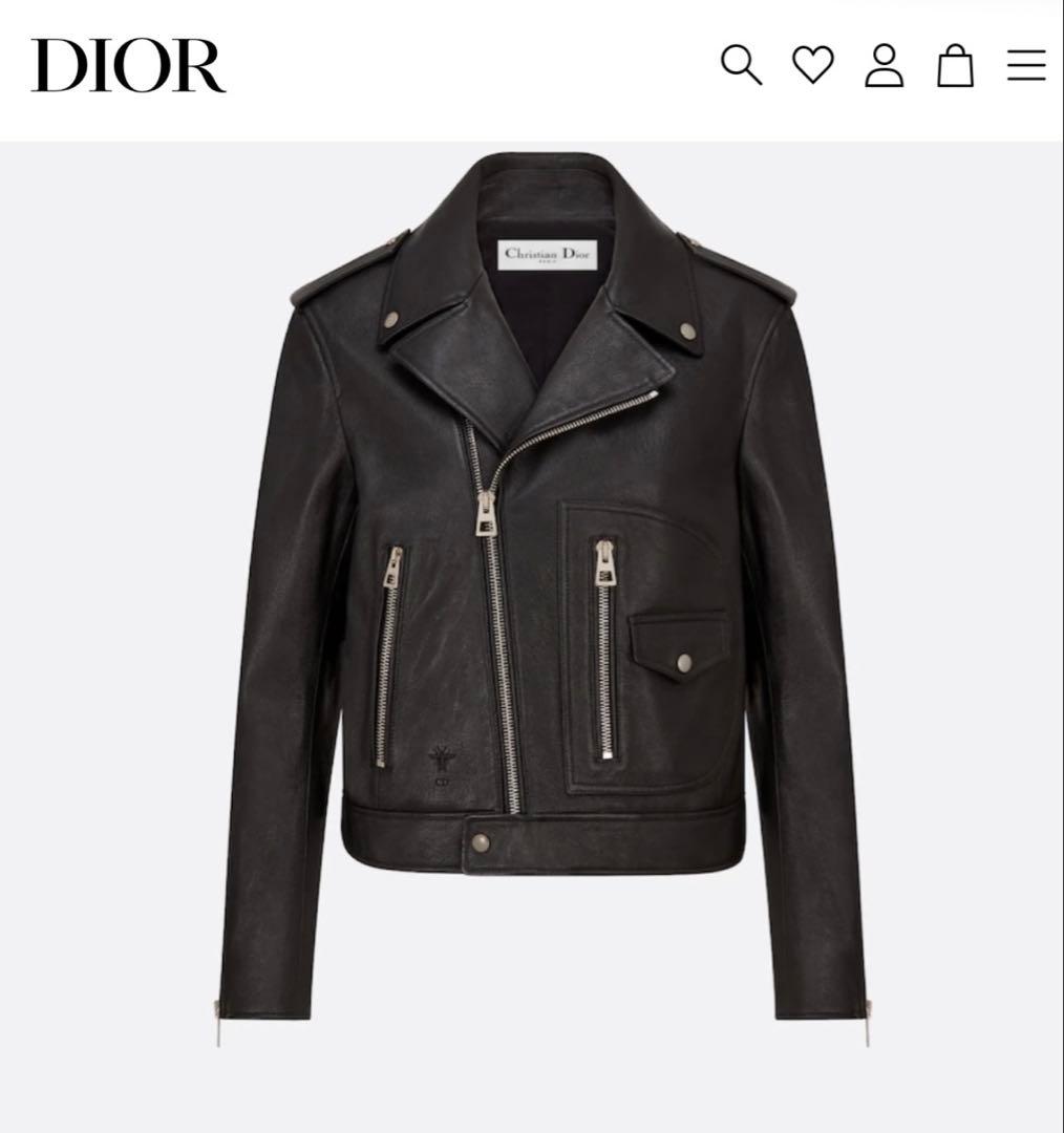 【Dior】 30 Montaigne レザーライダースジャケット