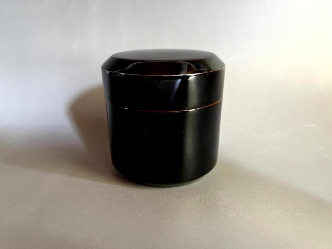 棗■雪吹棗 真塗黒漆中棗 箱・仕覆付き お茶道具 古美術 時代物 骨董品■