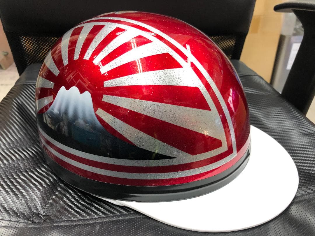 コルク半　カスタム　富士日章　三つボタン　キャンディレッドラメ　高級クリヤ