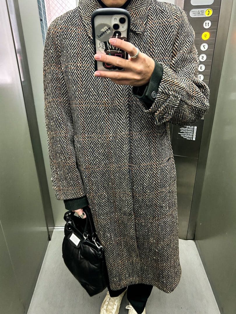 Burberrys アイリッシュツイード　イギリス製　ステンカラーコート