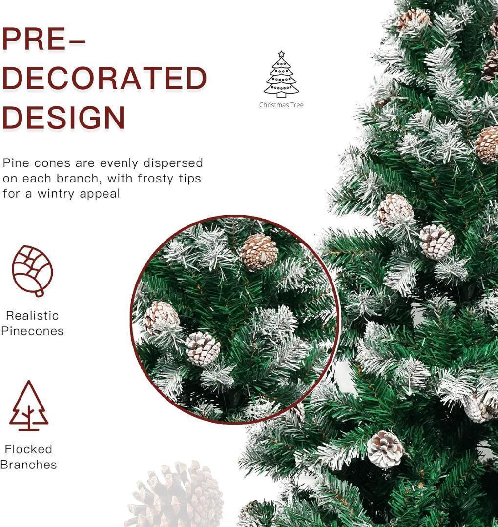 クリスマスツリー 180cm クリスマス 北欧　装飾 屋内 屋外 雪　松ぼっくり