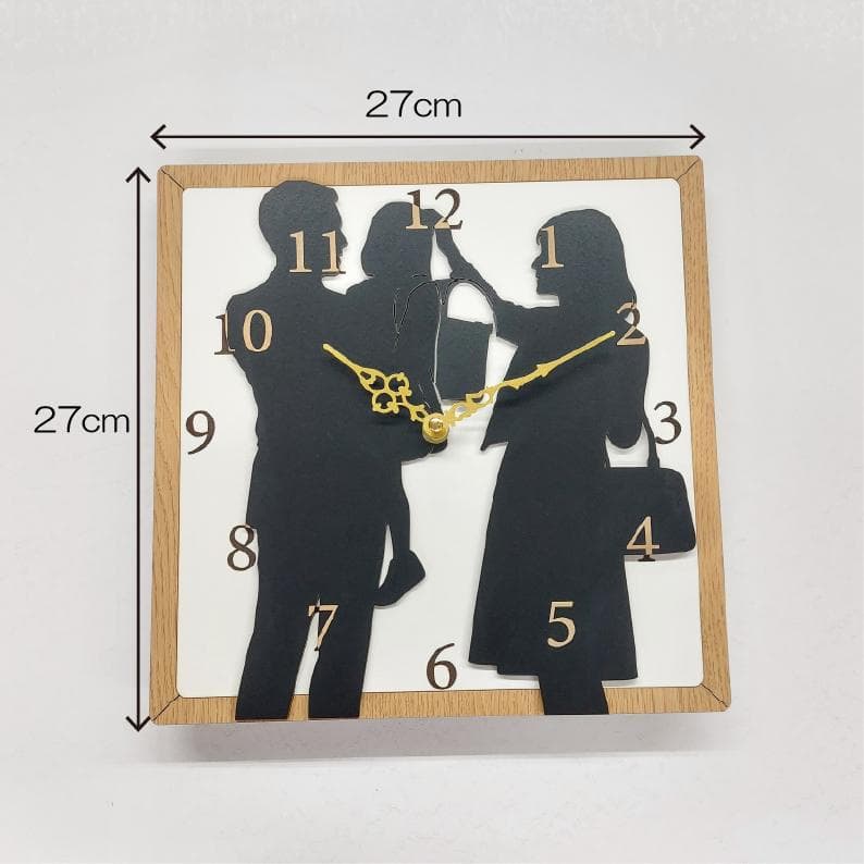 世界に一つだけの掛け時計　写真からシルエット制作　記念日・贈り物に最適