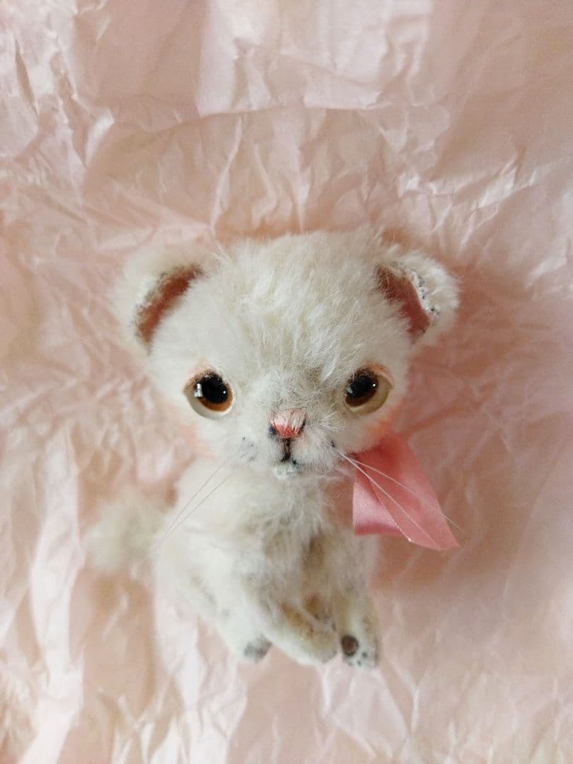 アーティストベア　白ねこちゃん　hacodeco　作家ぬいぐるみ