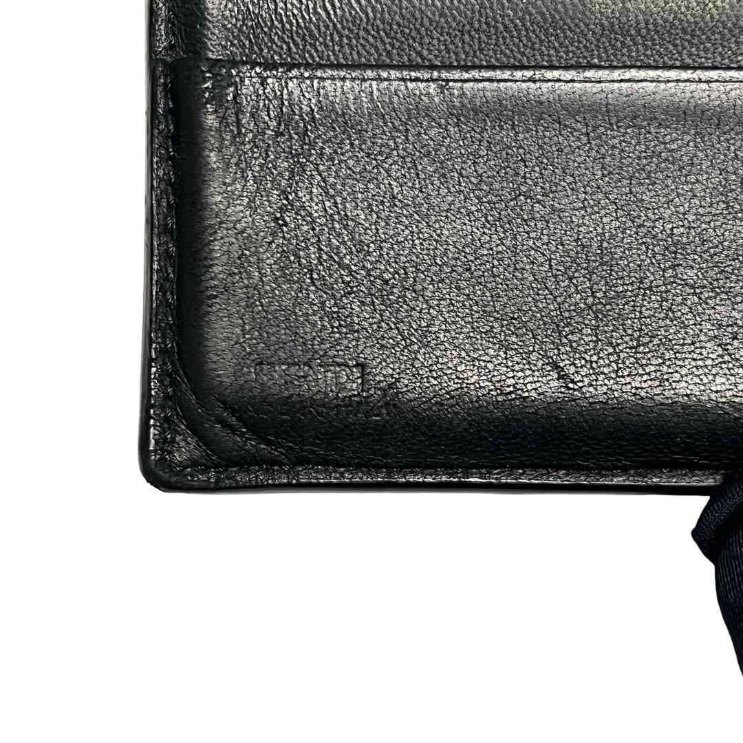 レア✨フェンディ 二つ折り財布 FFロゴ ズッカ エンボス レザー バイカラー