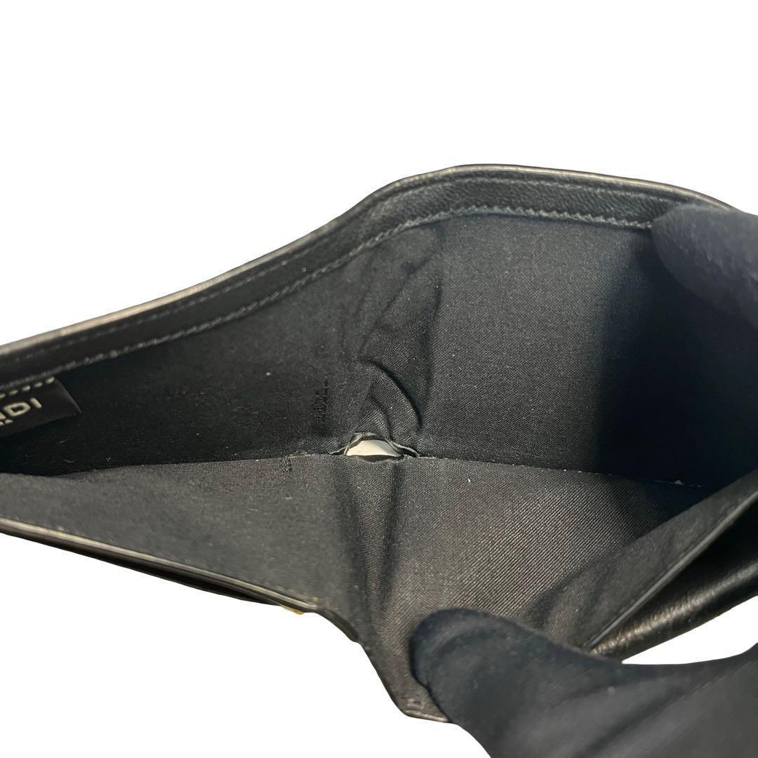 レア✨フェンディ 二つ折り財布 FFロゴ ズッカ エンボス レザー バイカラー