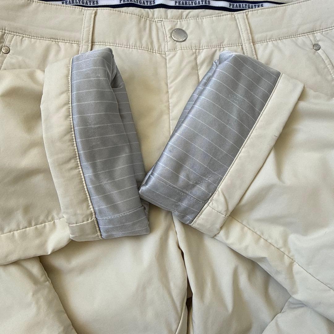 防寒　蓄熱素材　パーリーゲイツ　ダウンパンツ　中綿入 L〜XL相当　オフホワイト