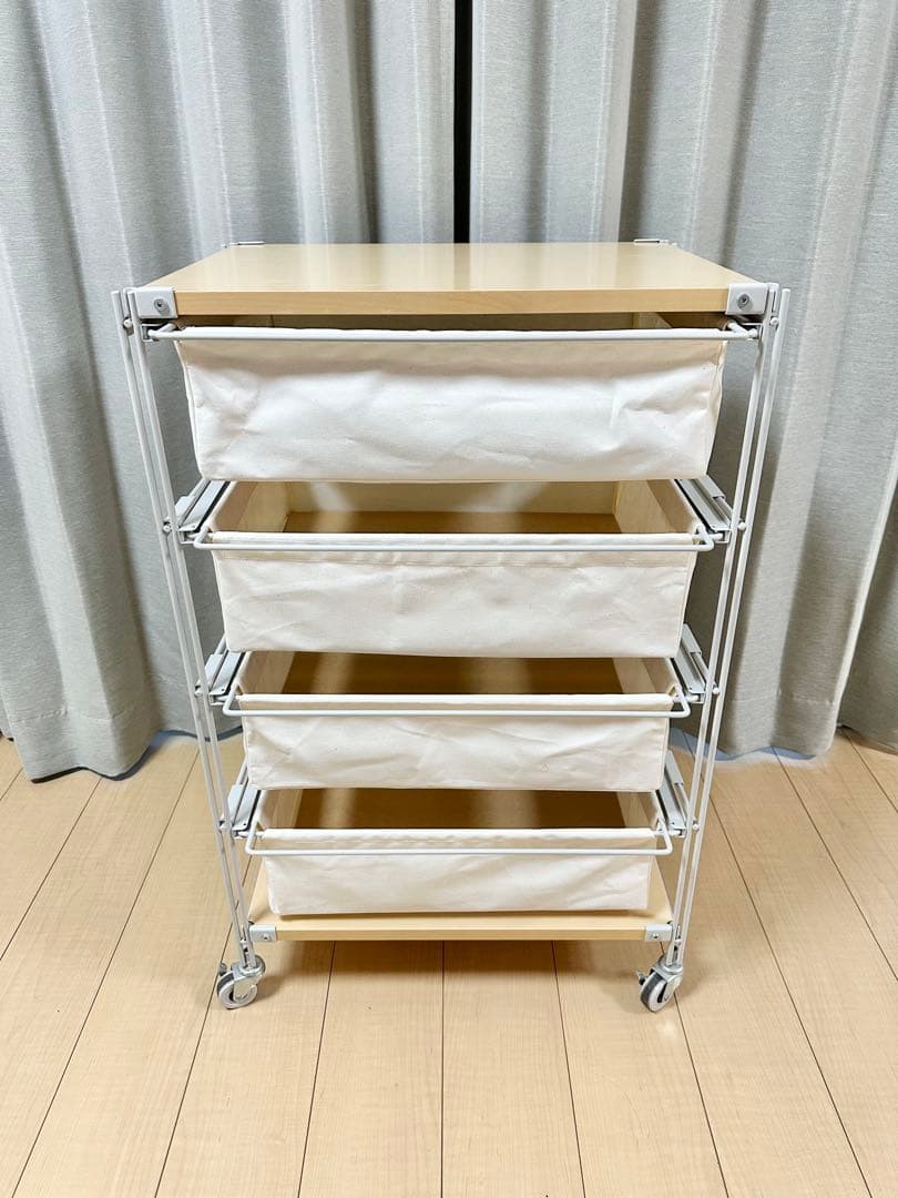 無印良品 スチールユニットシェルフ キャンバスバスケットセット ライトグレー