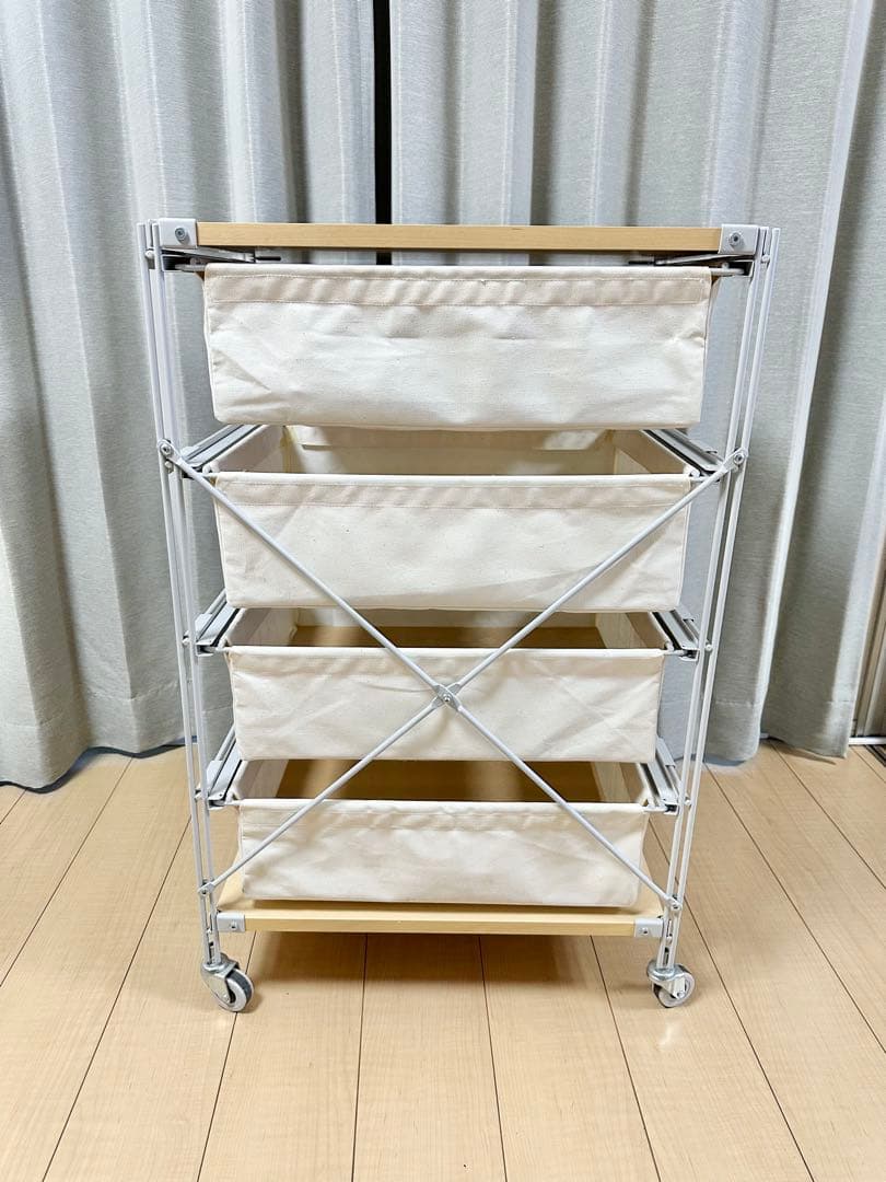 無印良品 スチールユニットシェルフ キャンバスバスケットセット ライトグレー