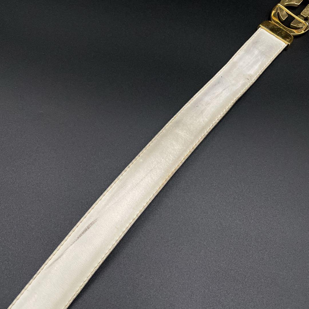 オールド　グッチ　GGロゴ　インターロッキング バックルベルト　ネイビー　メンズ