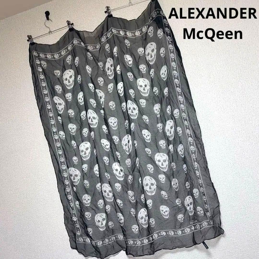 ALEXANDER McQEEN 髑髏 スカル 総柄 大判 スカーフ ストール