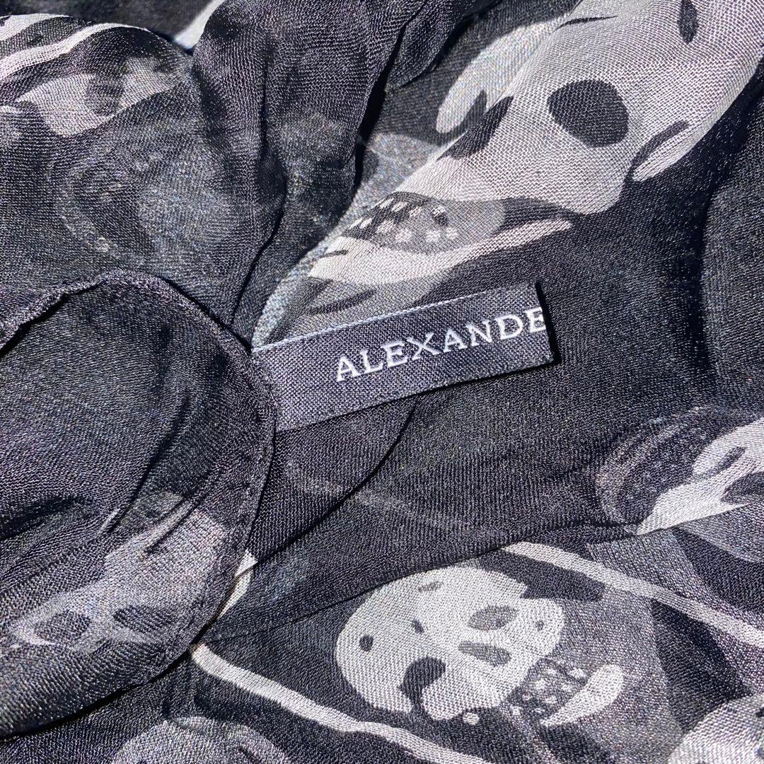ALEXANDER McQEEN 髑髏 スカル 総柄 大判 スカーフ ストール