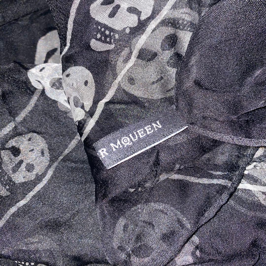 ALEXANDER McQEEN 髑髏 スカル 総柄 大判 スカーフ ストール