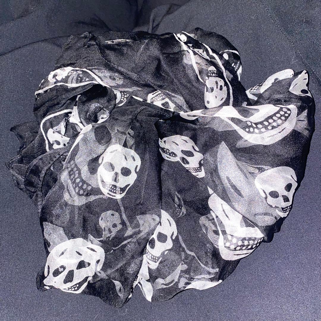 ALEXANDER McQEEN 髑髏 スカル 総柄 大判 スカーフ ストール