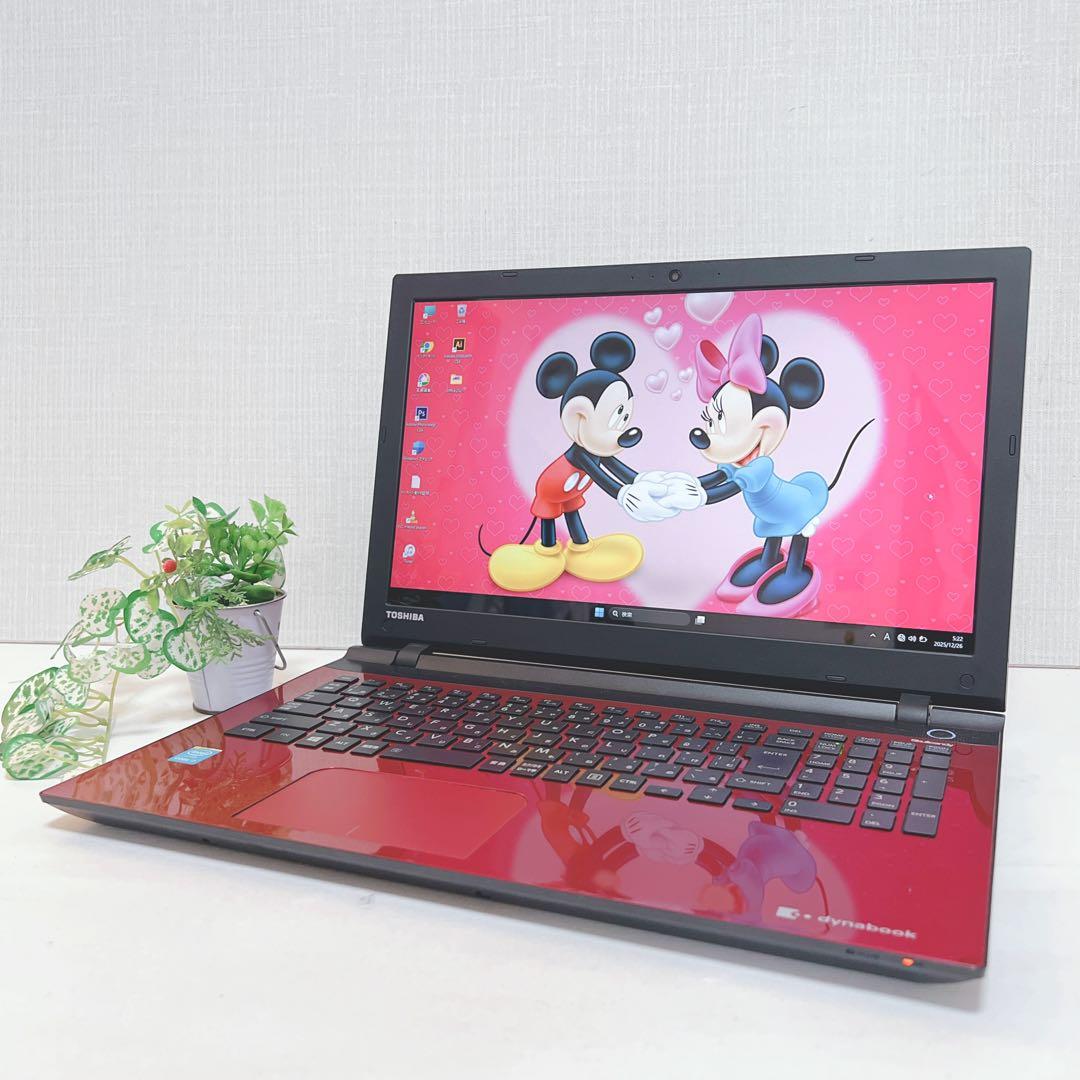 美品、光沢レッド、コアi7、8G、大容量SSD、オフィス2021&イラレが使える