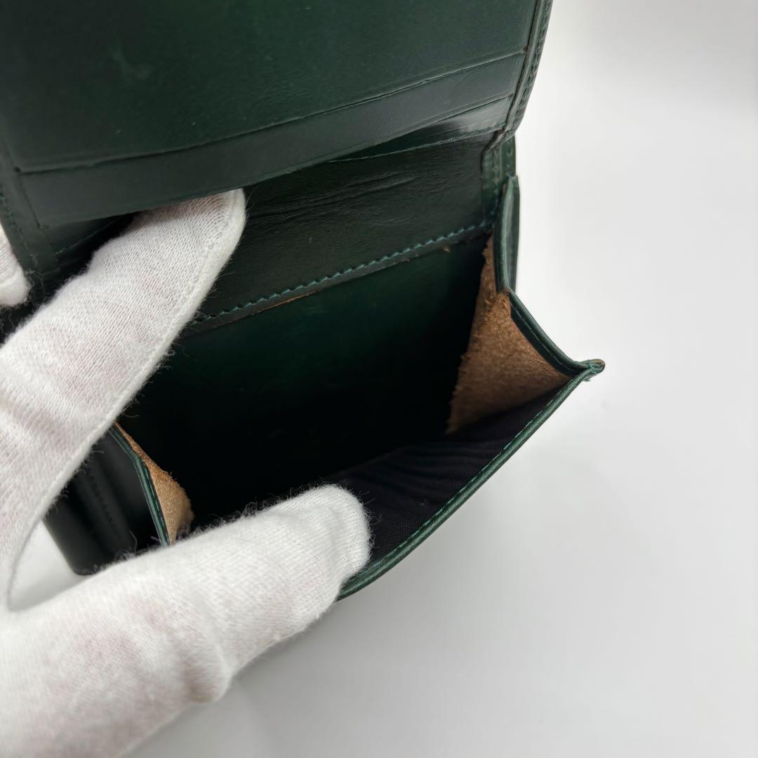 GLEN 二つ折り財布　マネークリップ　グリーン　レザー　財布　革