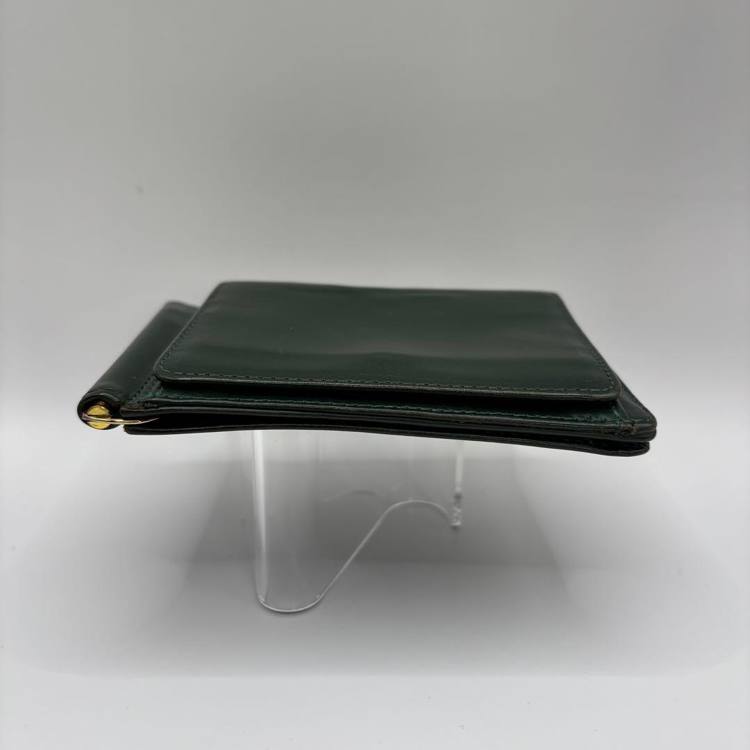GLEN 二つ折り財布　マネークリップ　グリーン　レザー　財布　革