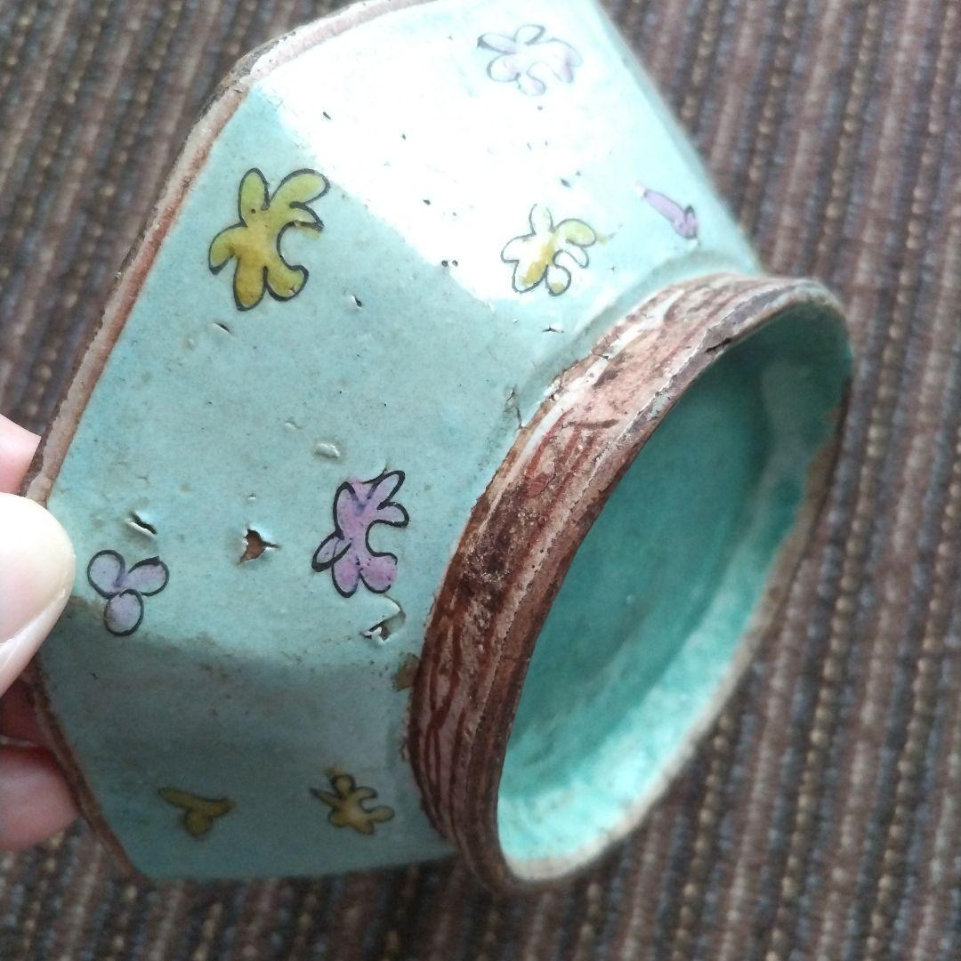 a中国古玩　粉彩　十錦手　色絵八角鉢　15.5cm