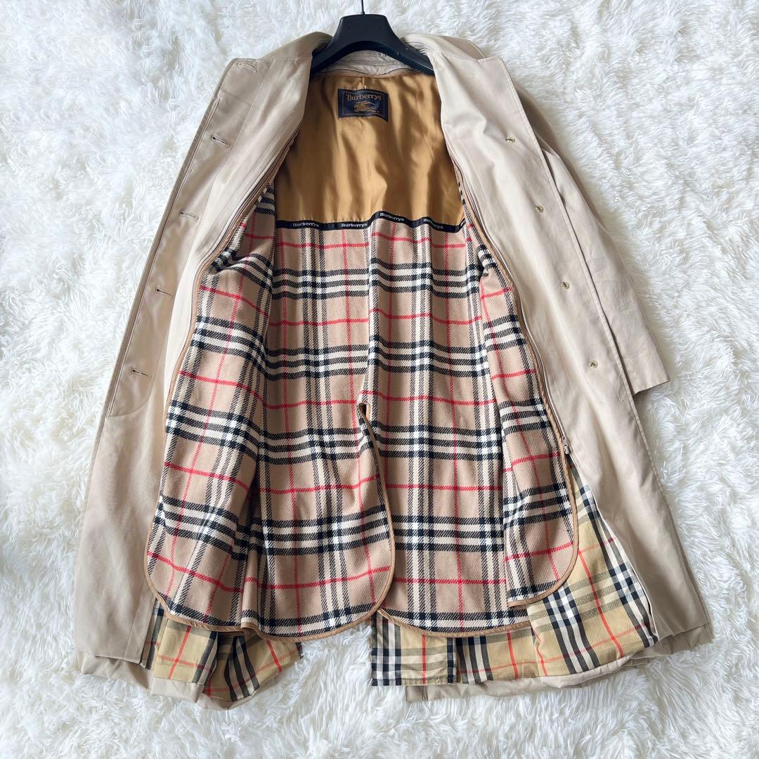 バーバリー　ステンカラーコート　ベージュ　ライナー付き　ノバチェック