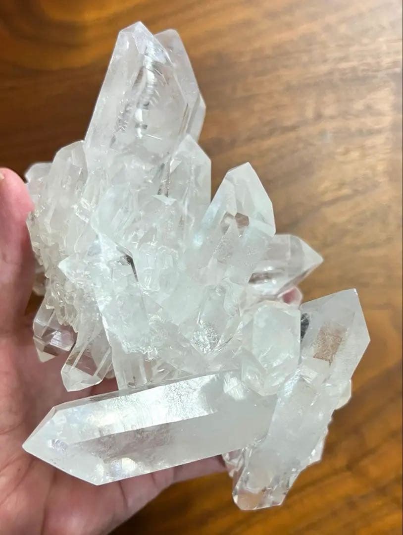 【高品質】水晶クラスター原石　960g ダブルポイント 高透明結晶　天然石