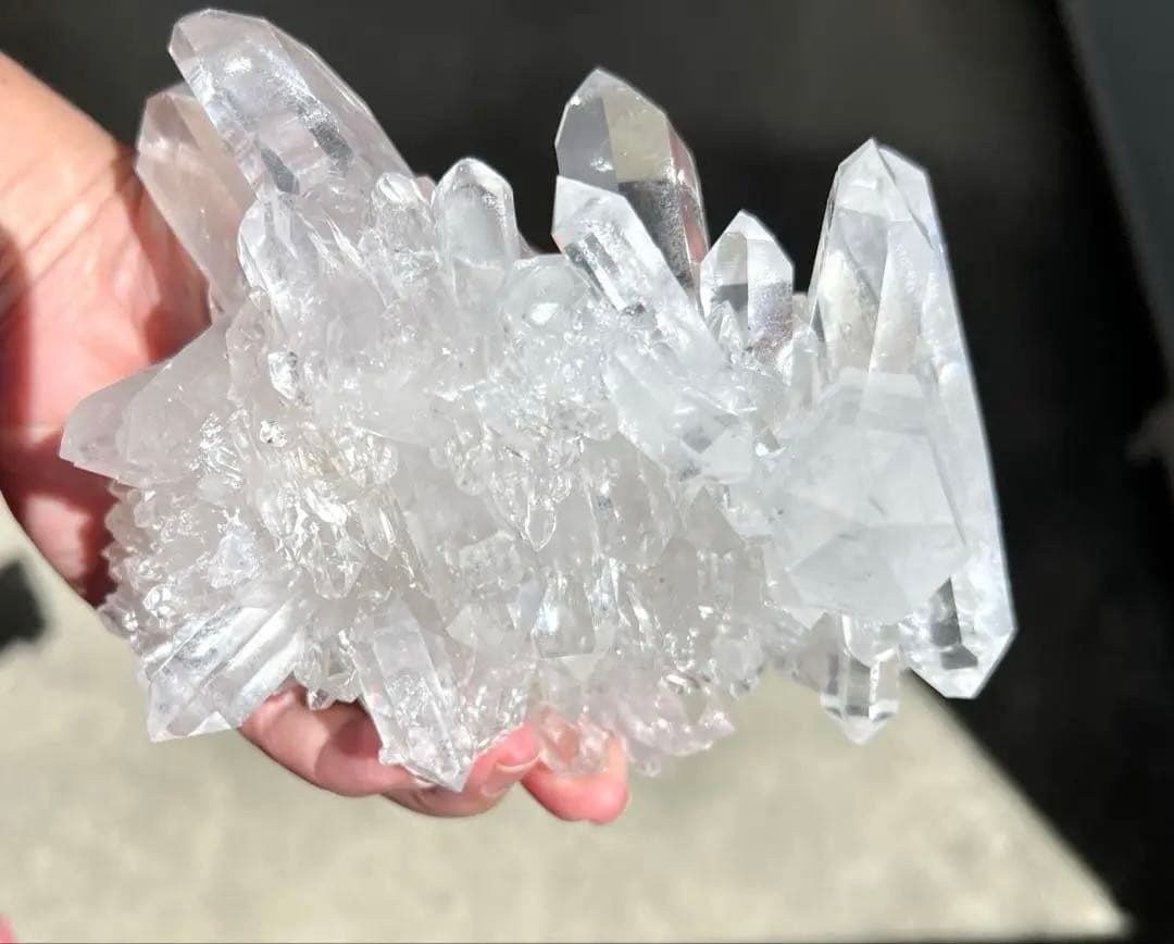 【高品質】水晶クラスター原石　960g ダブルポイント 高透明結晶　天然石