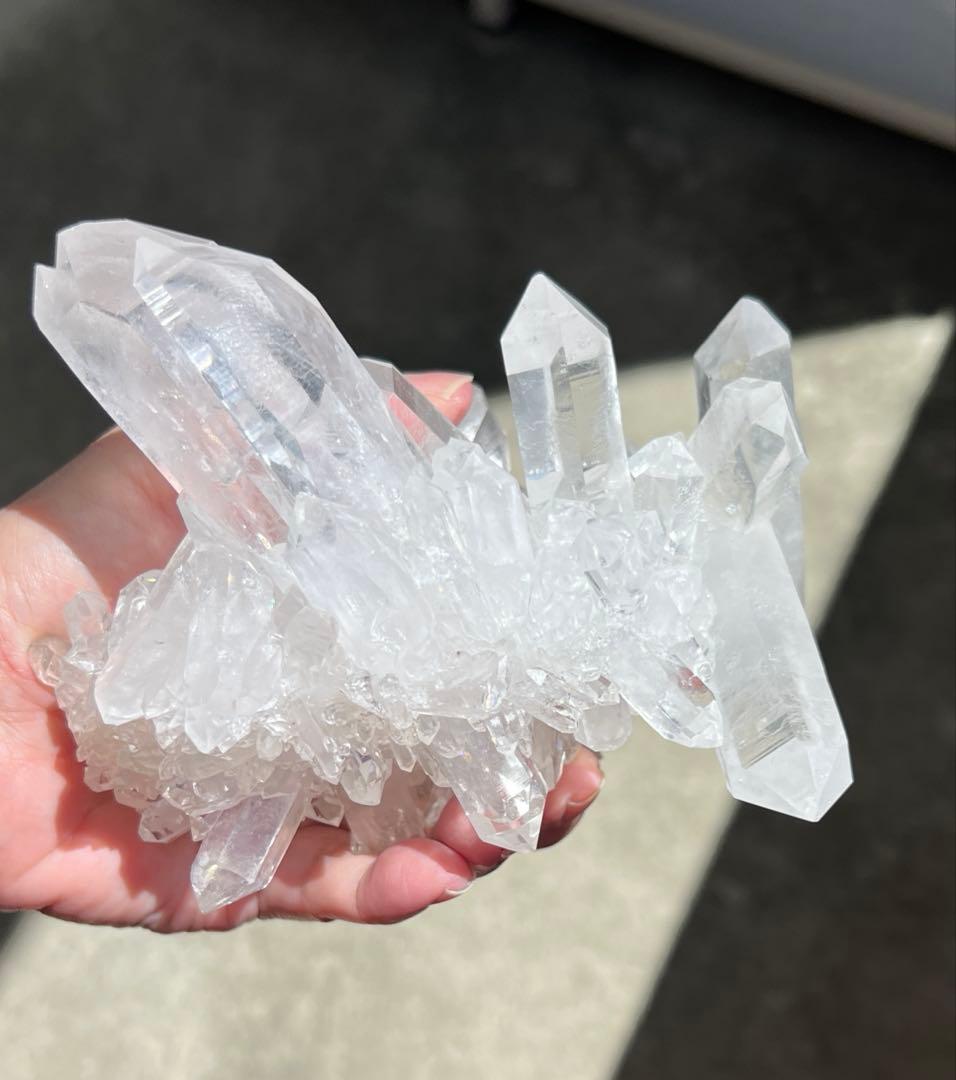 【高品質】水晶クラスター原石　960g ダブルポイント 高透明結晶　天然石