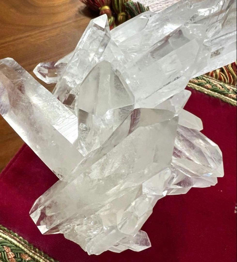 【高品質】水晶クラスター原石　960g ダブルポイント 高透明結晶　天然石