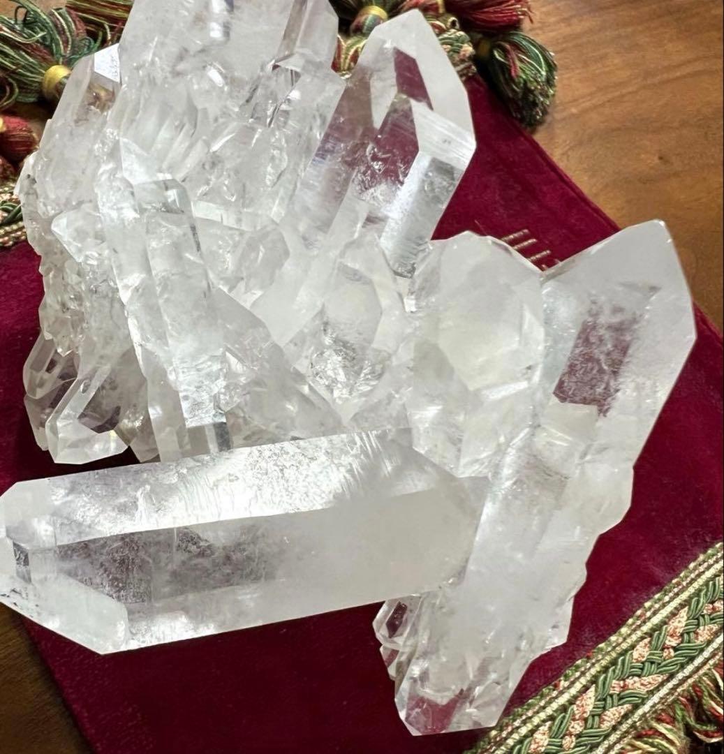 【高品質】水晶クラスター原石　960g ダブルポイント 高透明結晶　天然石