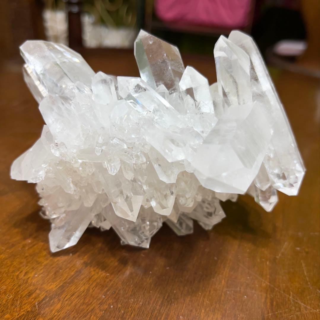 【高品質】水晶クラスター原石　960g ダブルポイント 高透明結晶　天然石