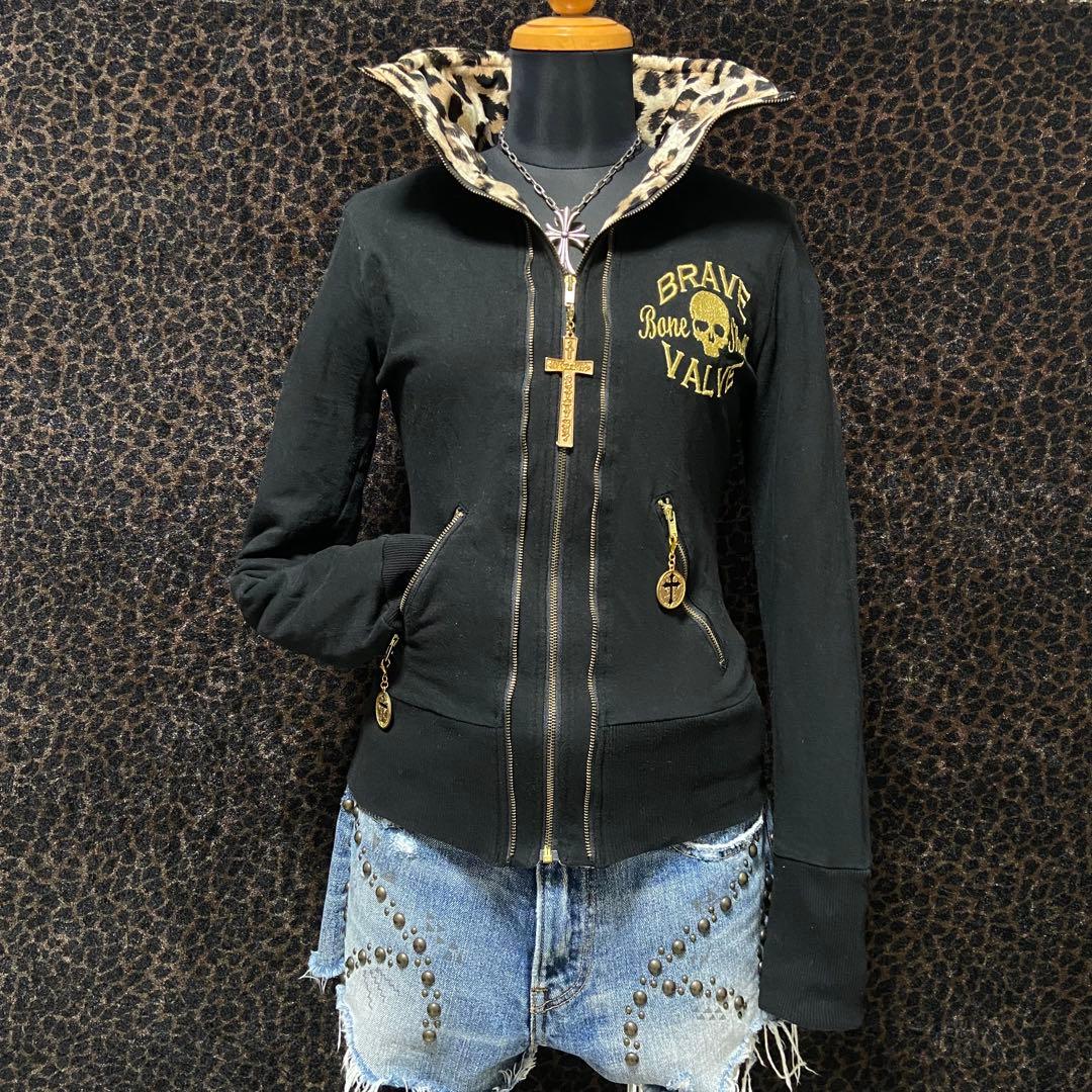 平成ギャル d.i.a ブルゾン 十字架 ドクロ ヒョウ柄 グランジ CE63