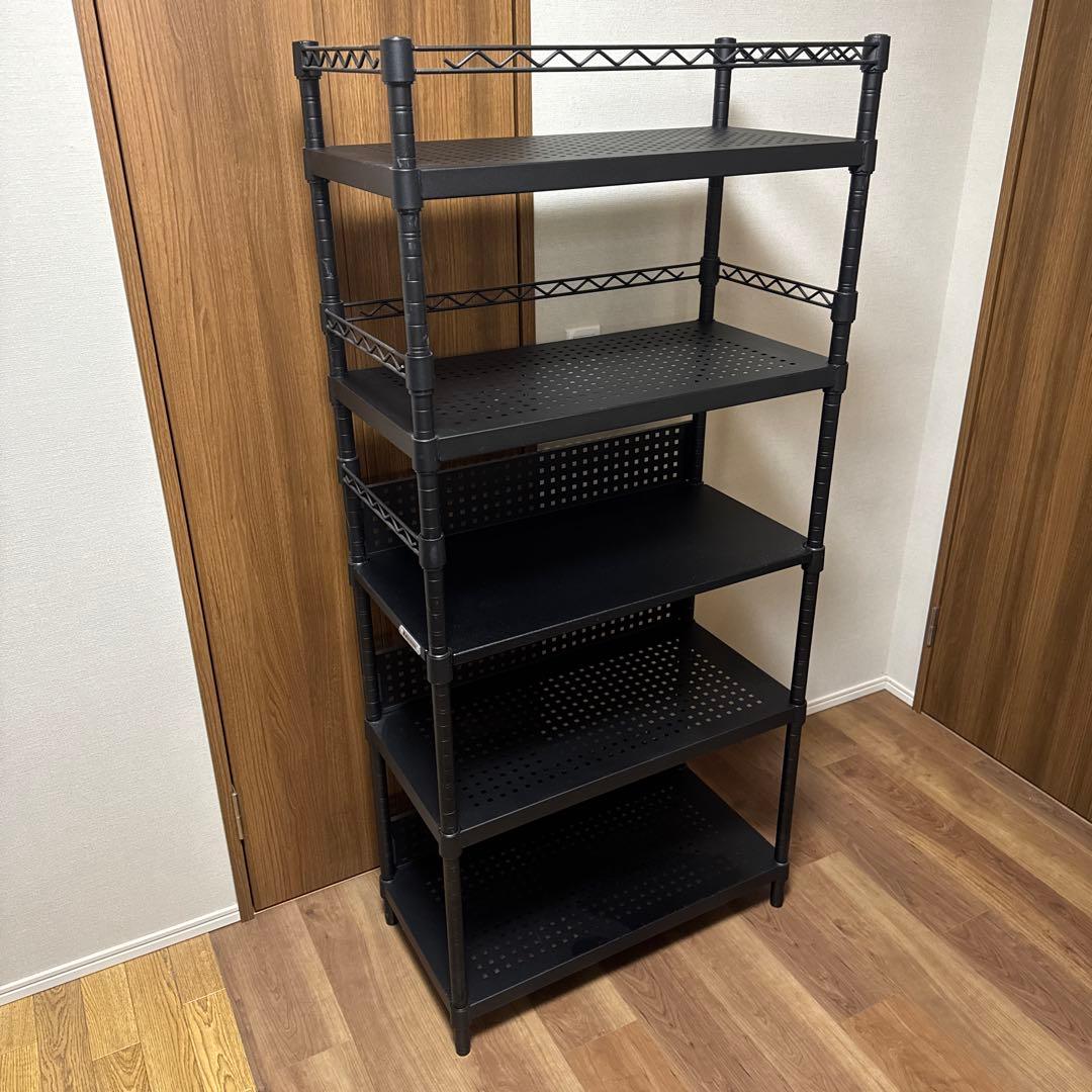 【即日発送】Bauhütte ブラック スチールラック 5段　バウヒュッテ